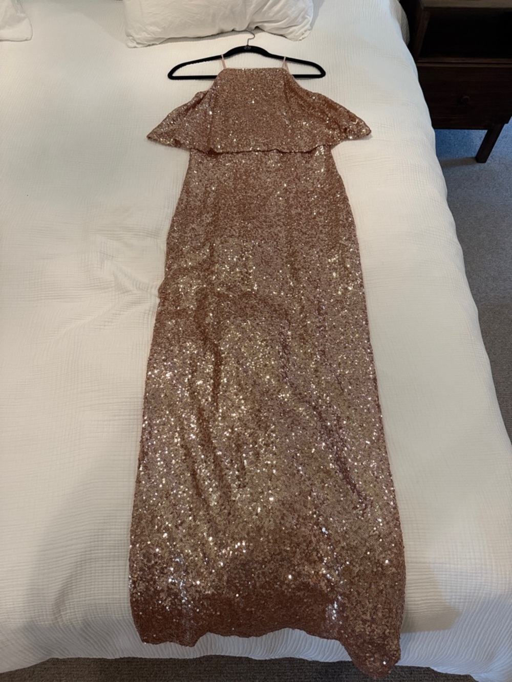 Theia Sequin Evening Dress - Blush